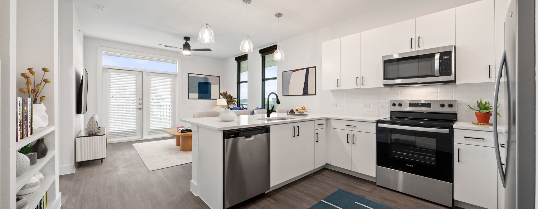 Spacious Kitchen and Built-in Shelving